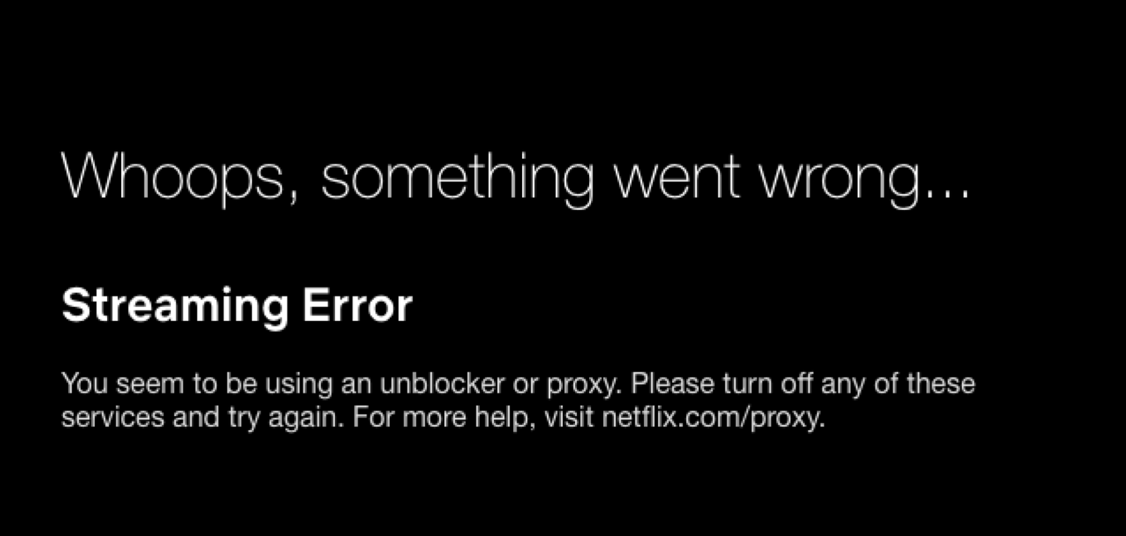 Screenshot of a Netflix access error page. 